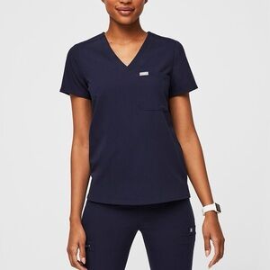 Figs Catarina Scrub Top Navy